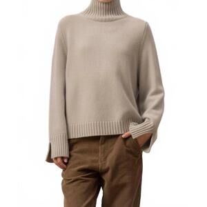 NEW ALLUDE cashmere turtleneck sweater in pine tree